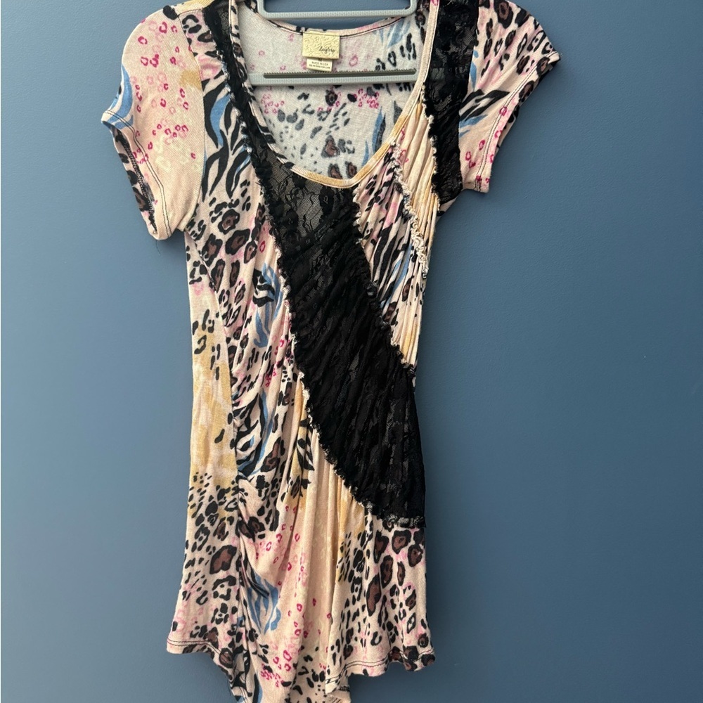 Daytrip Pink and Black Patterned Top